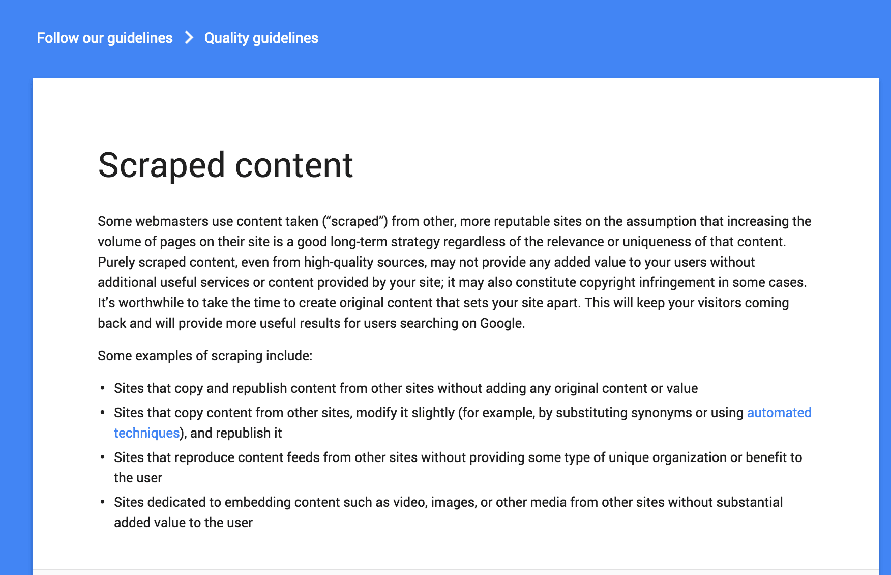 google hates scraping