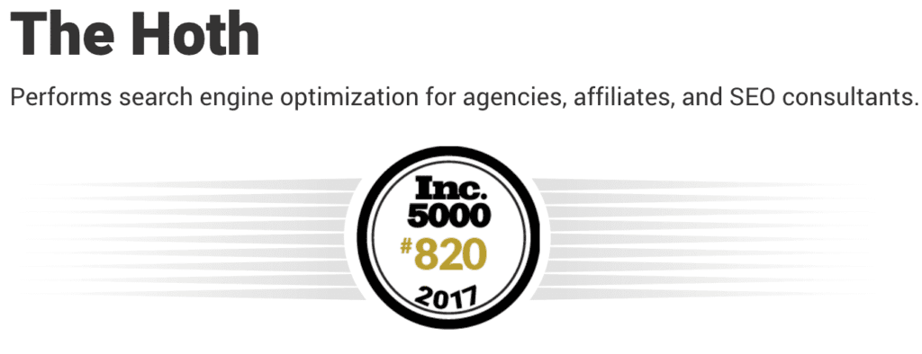 The HOTH - Inc 5000 2017