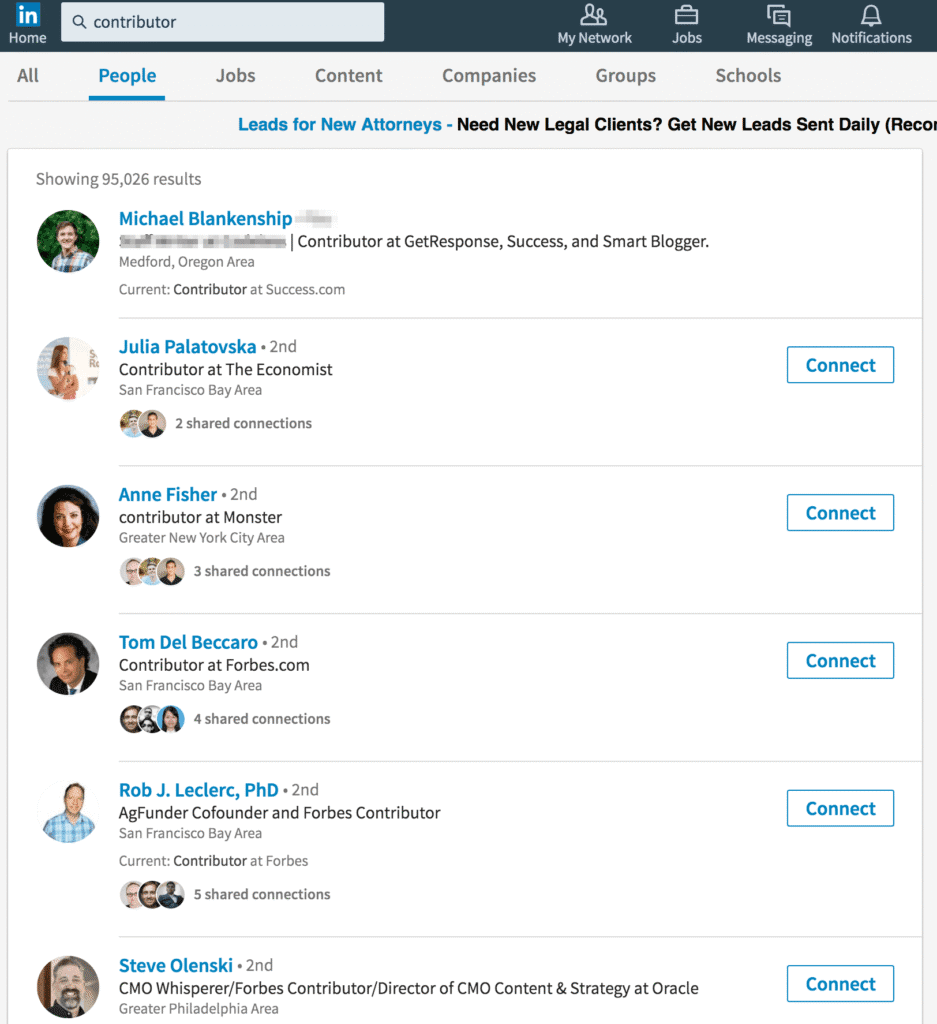 Linkedin contributors