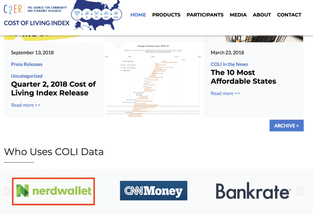 partnership of nerdwallet and COLI