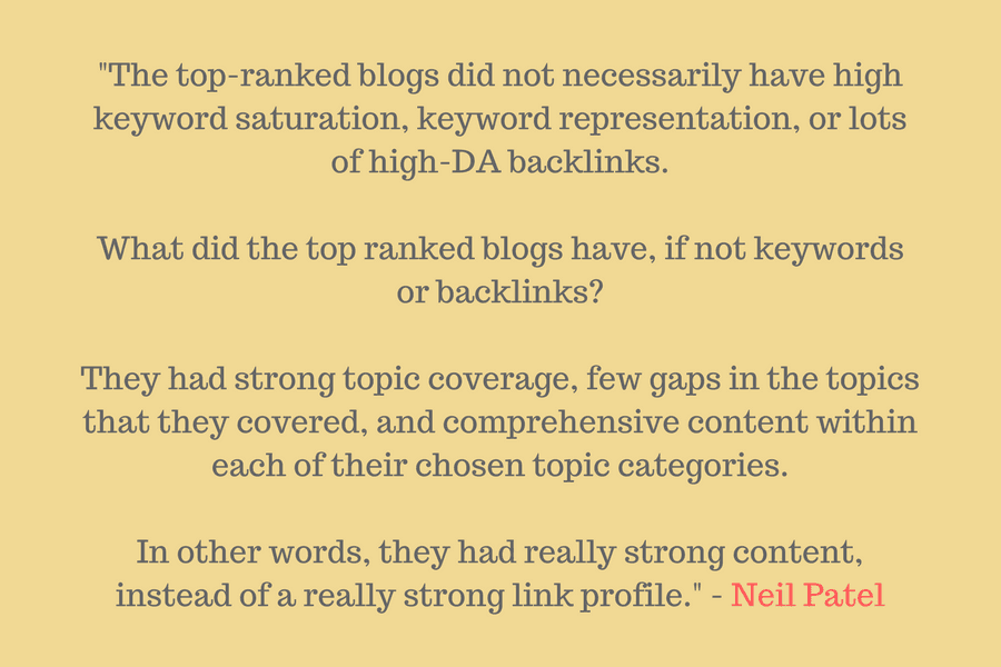 Excerpt of Neil Patel's article on Topical SEO