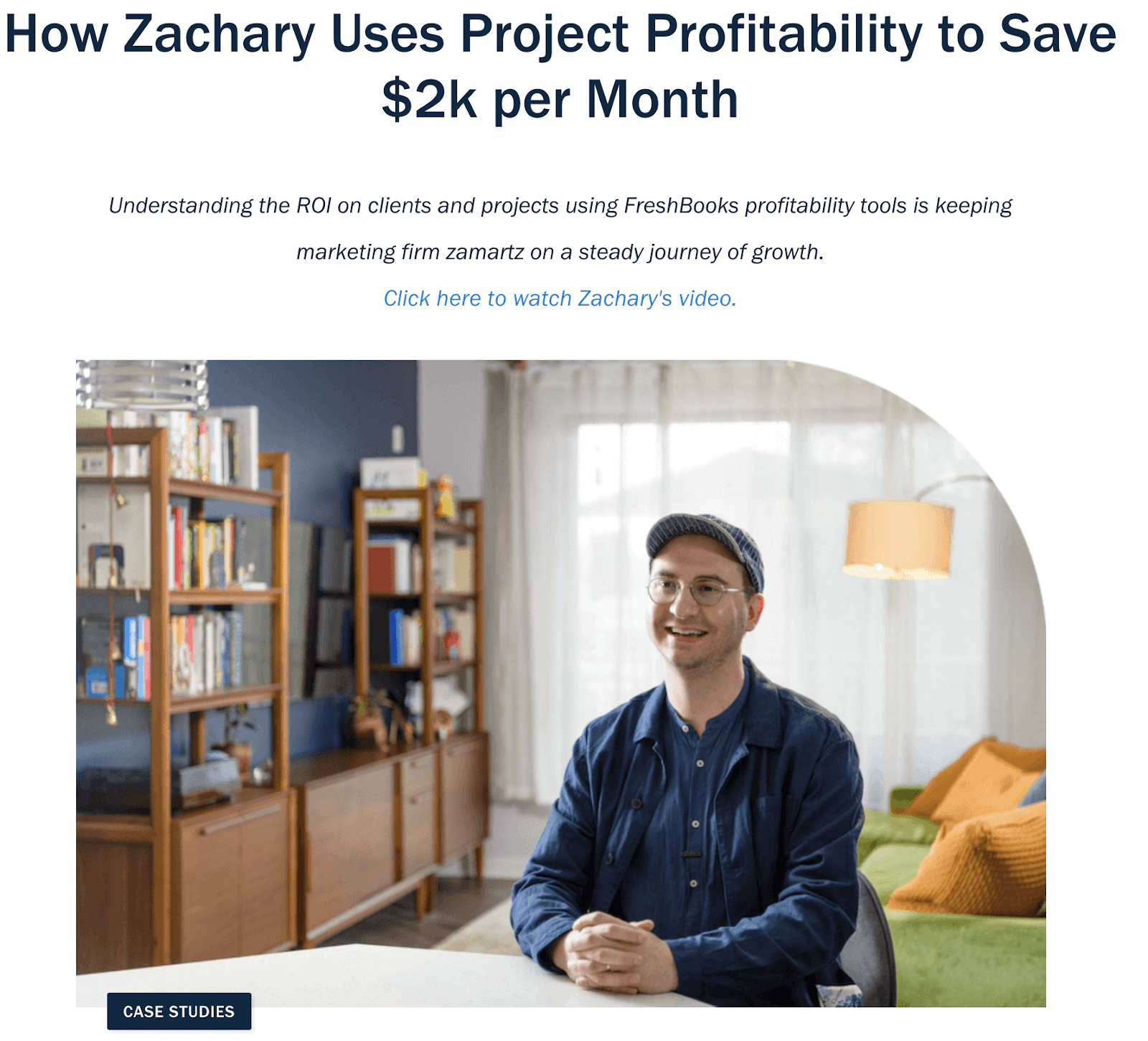 Example of a case study from FreshBooks