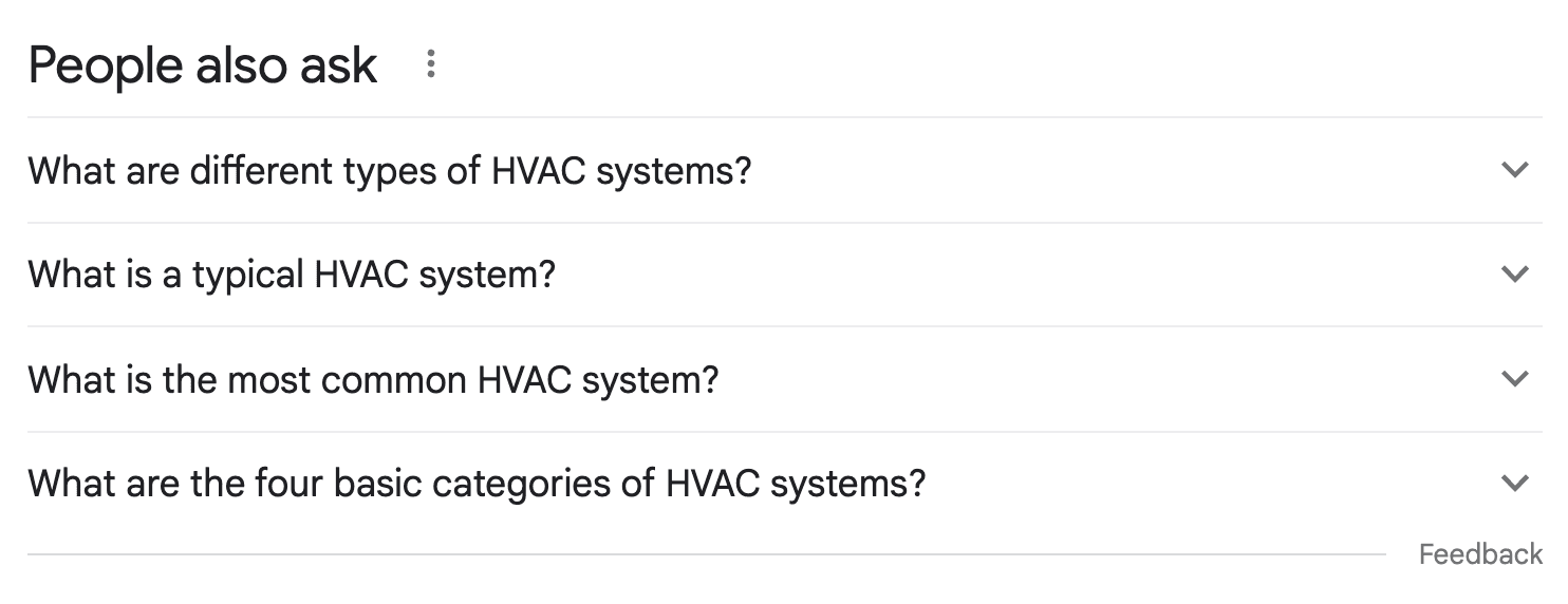 People also ask section for keyword research