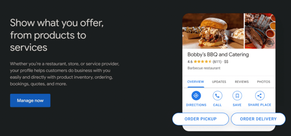 GMB restaurant image