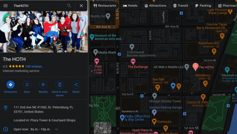 the hoth google business profile