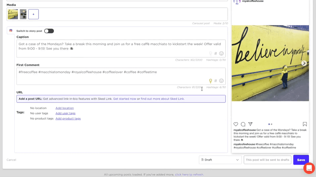 Content planner example