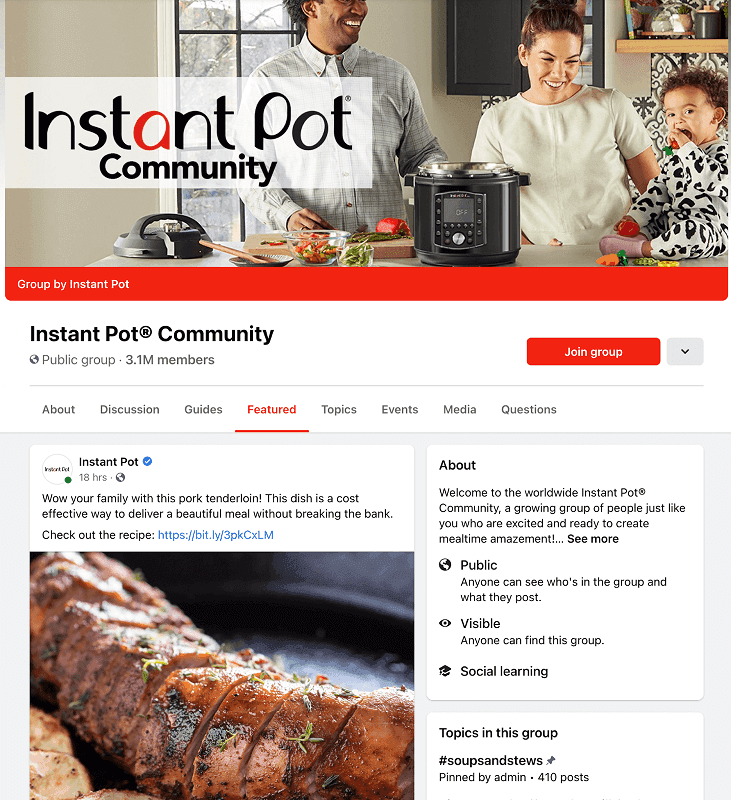 Instant Pot Facebook community