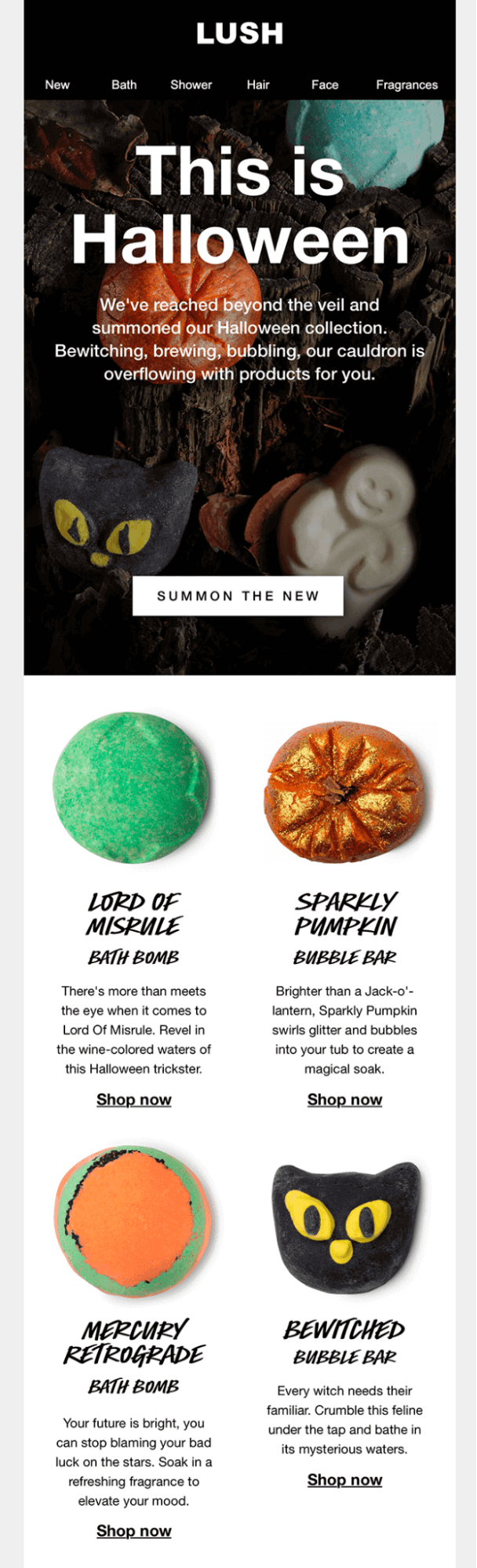 Seasonal email example