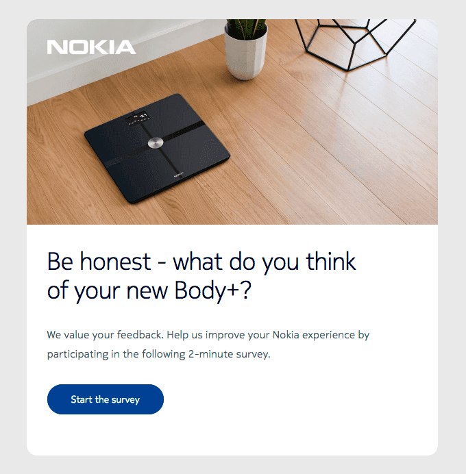 Feedback email example