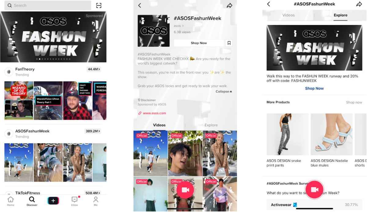  example of a hashtag challenge by ASOS