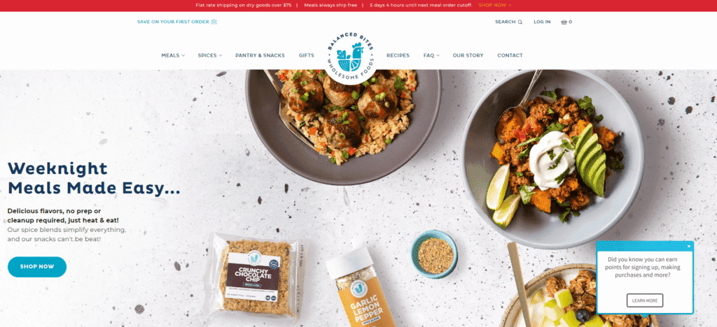 Image of Balance Bites website