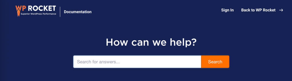 screenshot of WP Rocket website