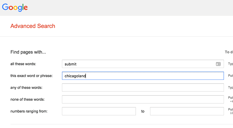 google advanced search