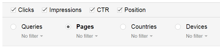 Search Console Filters
