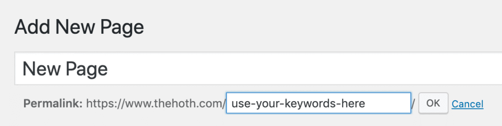 add new page section in wordpress