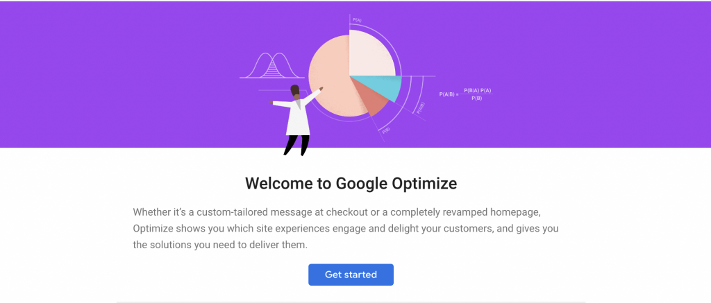 Image of Google Optimize Homepage