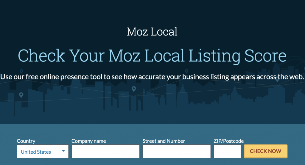 Image of Moz Listing checker page