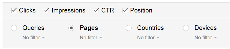 Search Console Filters