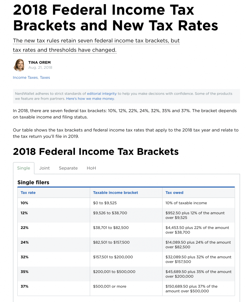 Federal Income Brackets