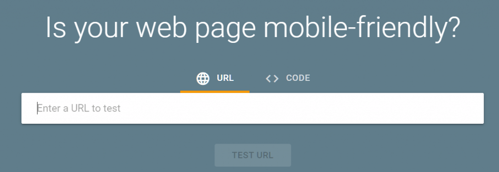 Image of Google's Mobile-Friendly tool homepage