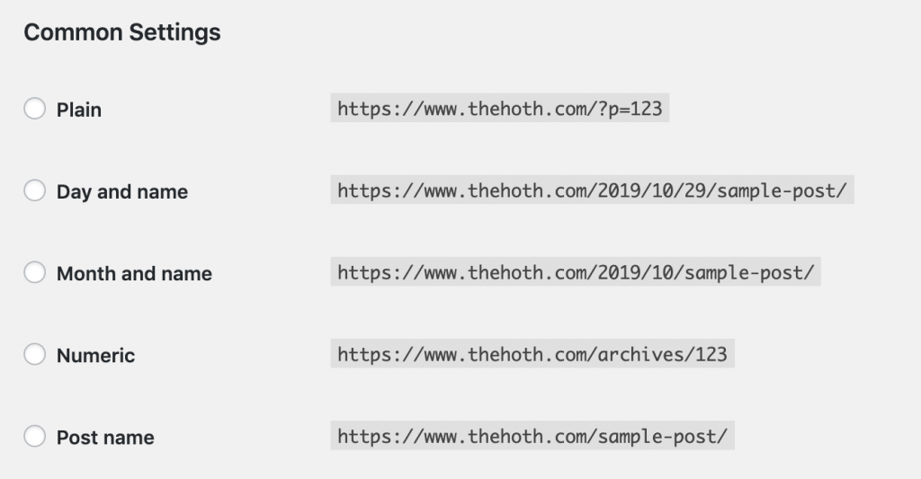 URL structure in wordpress