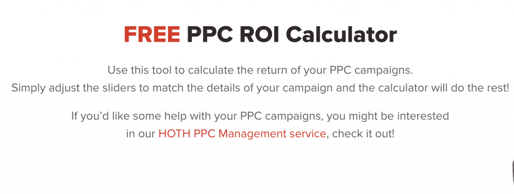 image of thehoth PPC ROI calculator