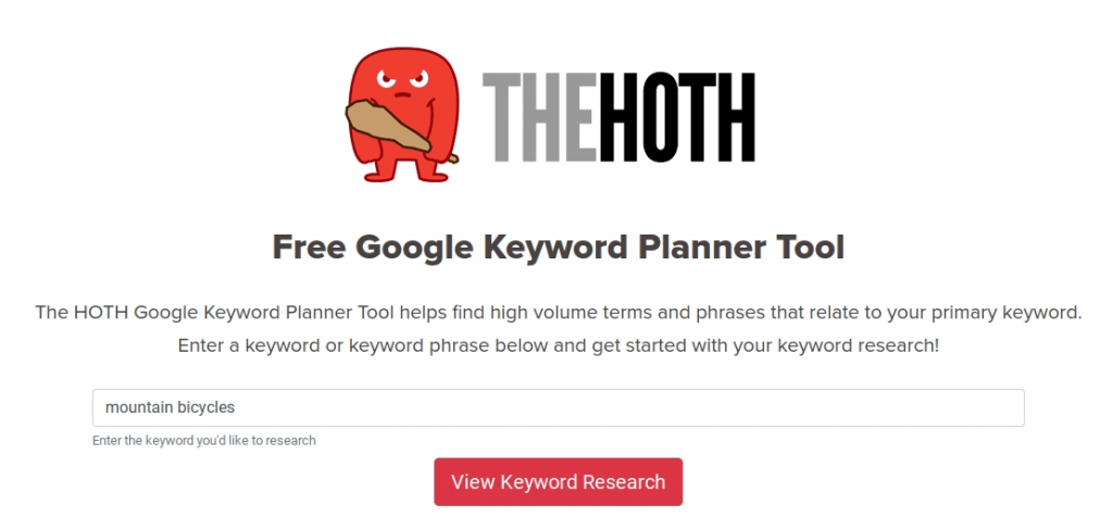 The HOTH Free Google Keyword Planner Tool