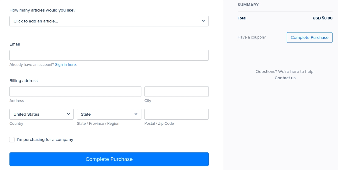 Creating custom order forms in SPP