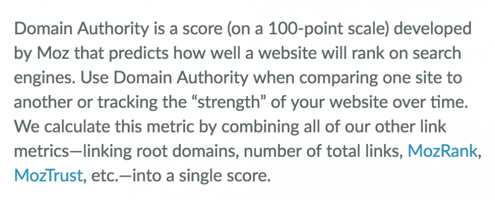 What is domain authority?
