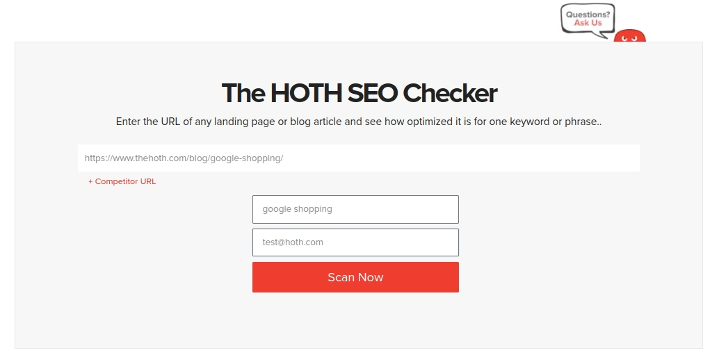 How to fill out the free HOTH SEO Checker.