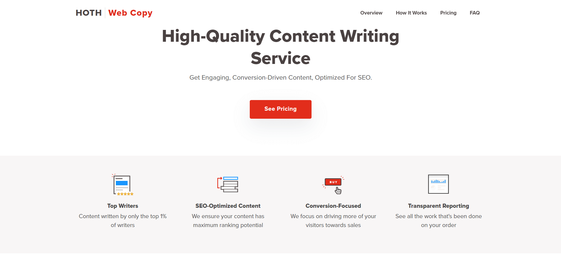 Hoth Web Copy writing service page