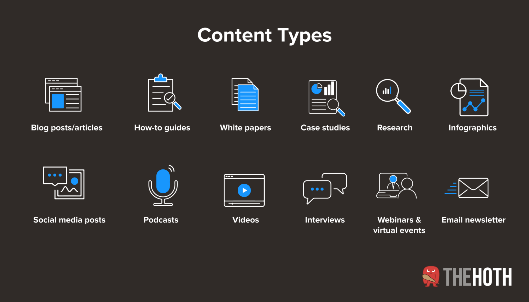 Types of content you can implement and experiment with
