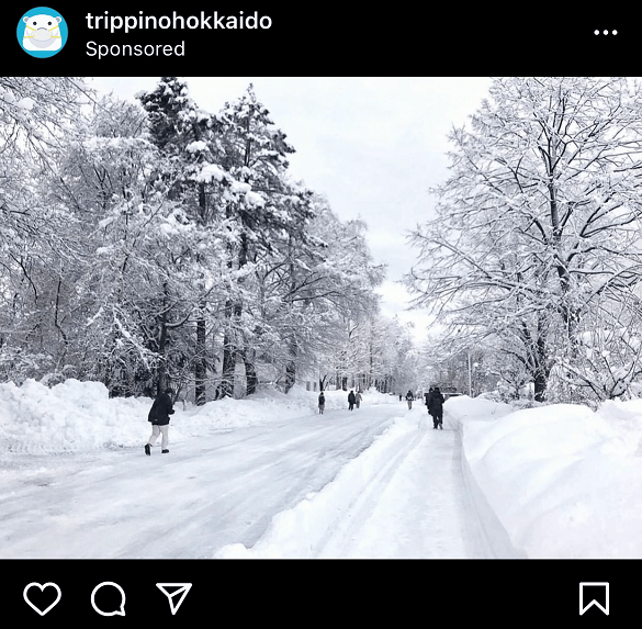 Instagram ad for a Hokkaido trip planner
