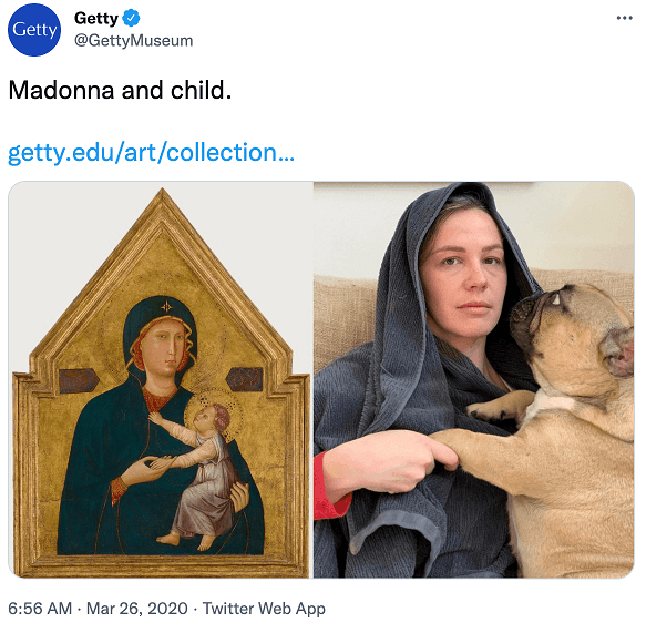 Madonna and Child social media recreation