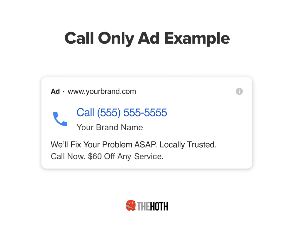 Example of Google call-only ad