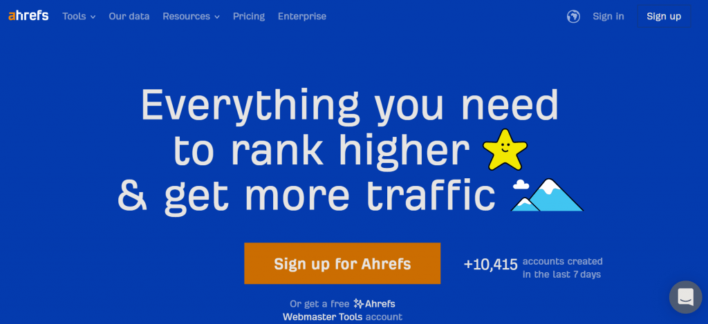 Image of Ahrefs website