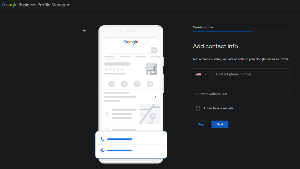 Image of Add your contact info field on Google Business Profile Set Up