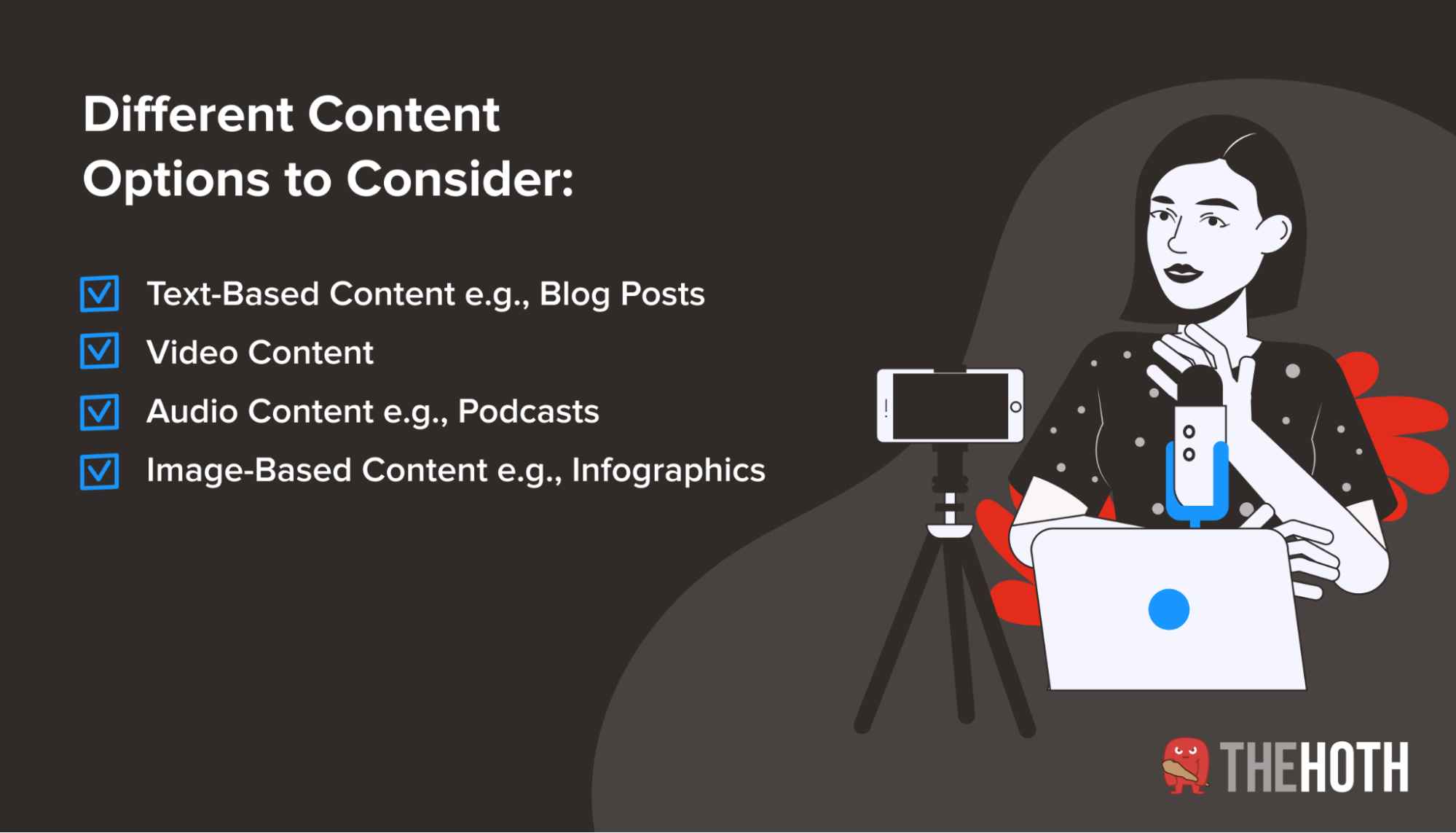 A checklist considering different content options