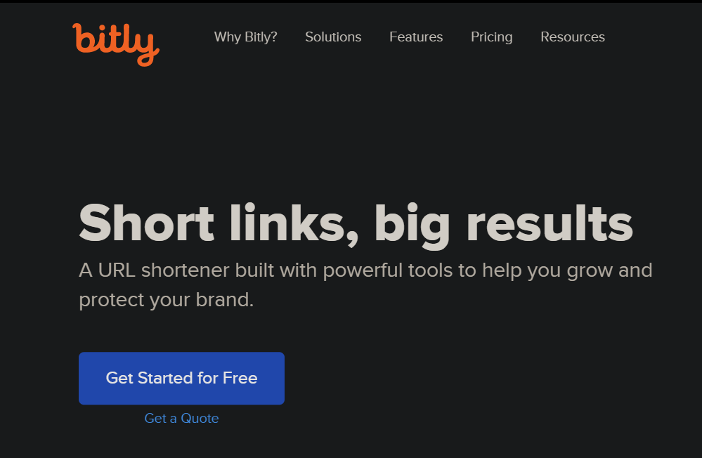Image of bitly website