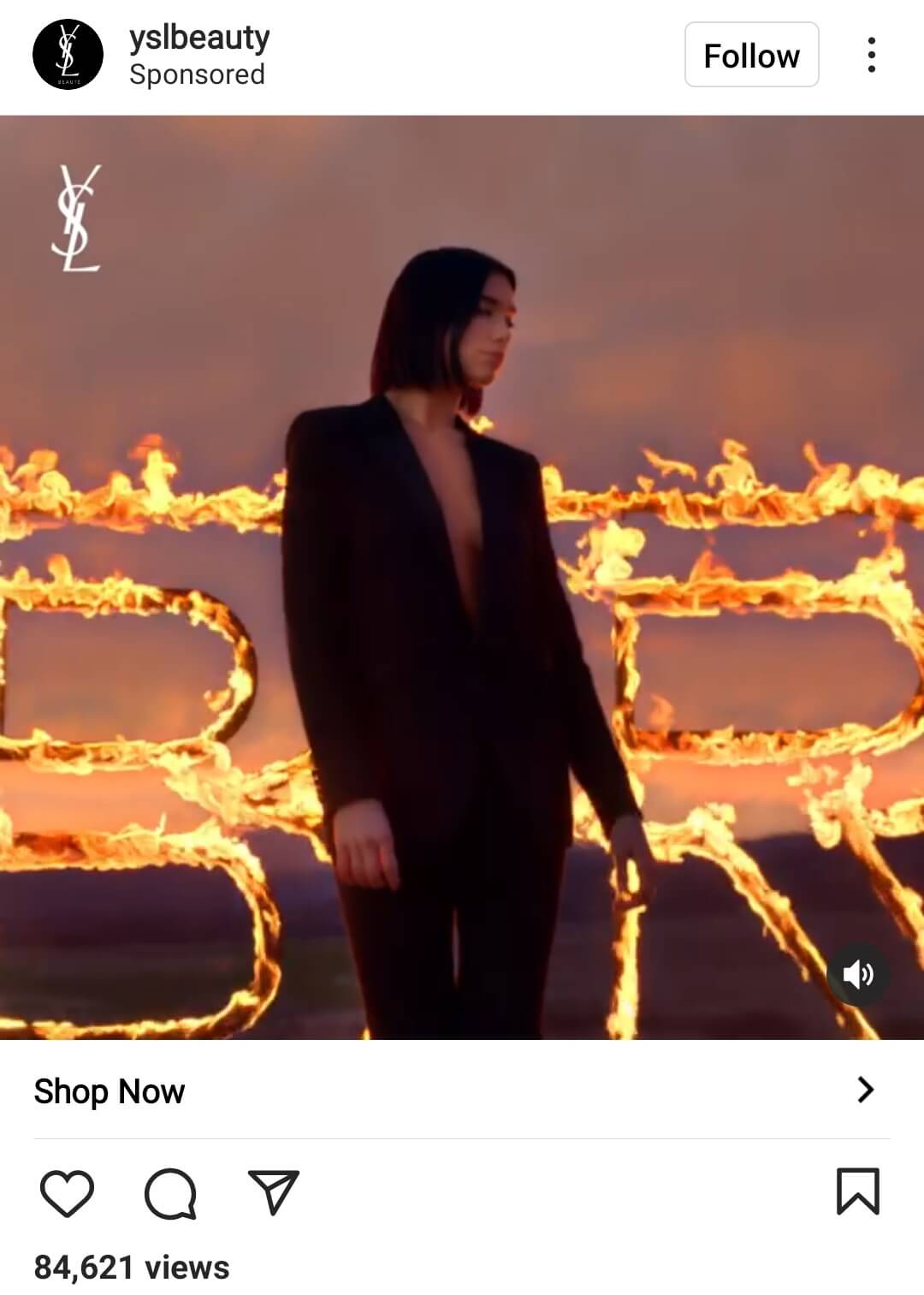 YSL's Instagram Explore ad