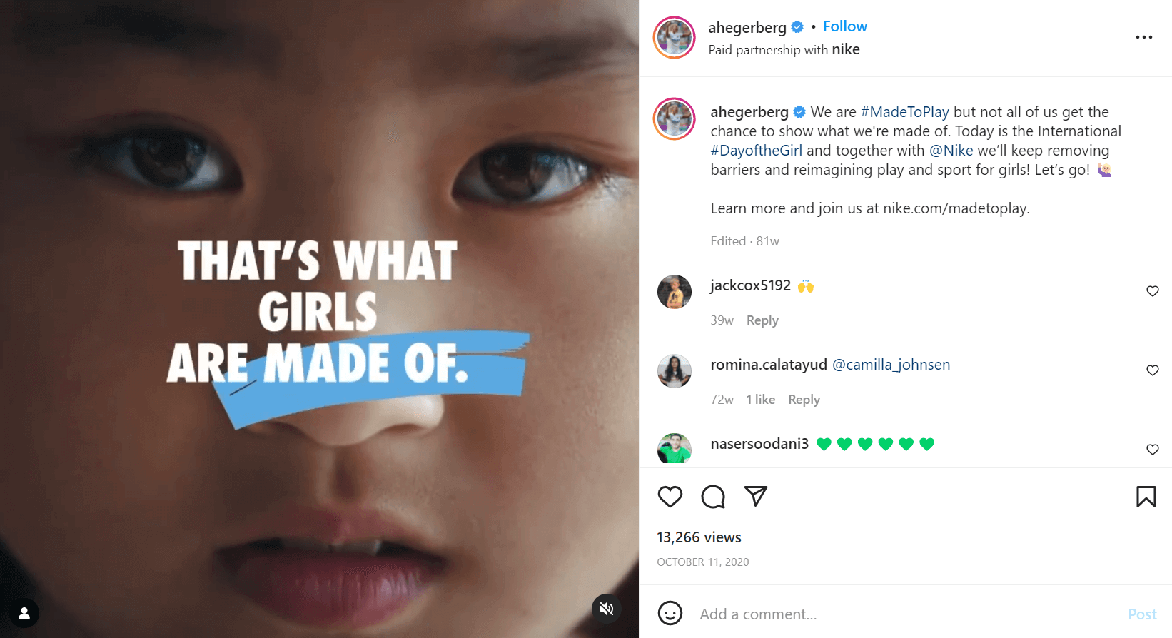 Nike's Instagram influencer ad