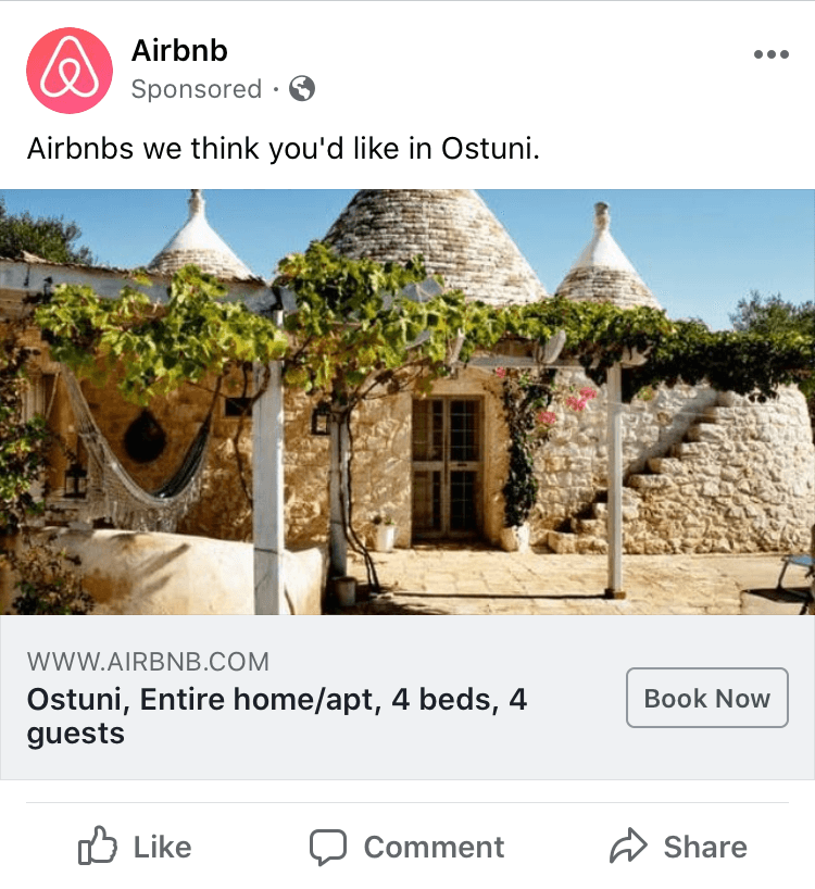 Airbnb retargeting ad