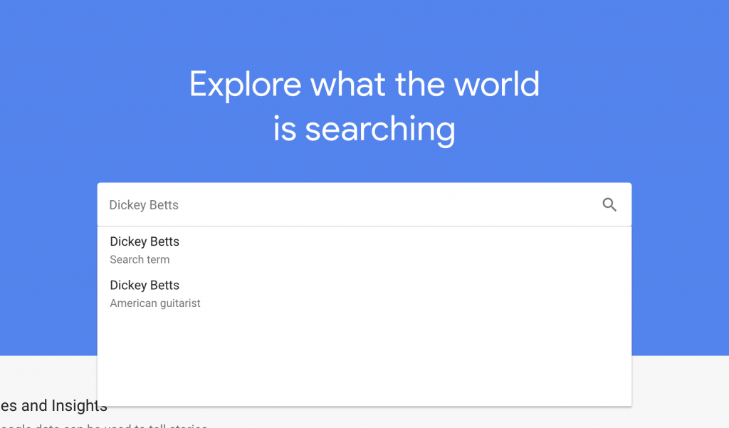 Google Trendler'de Dickey Betts Search'ün Resmi