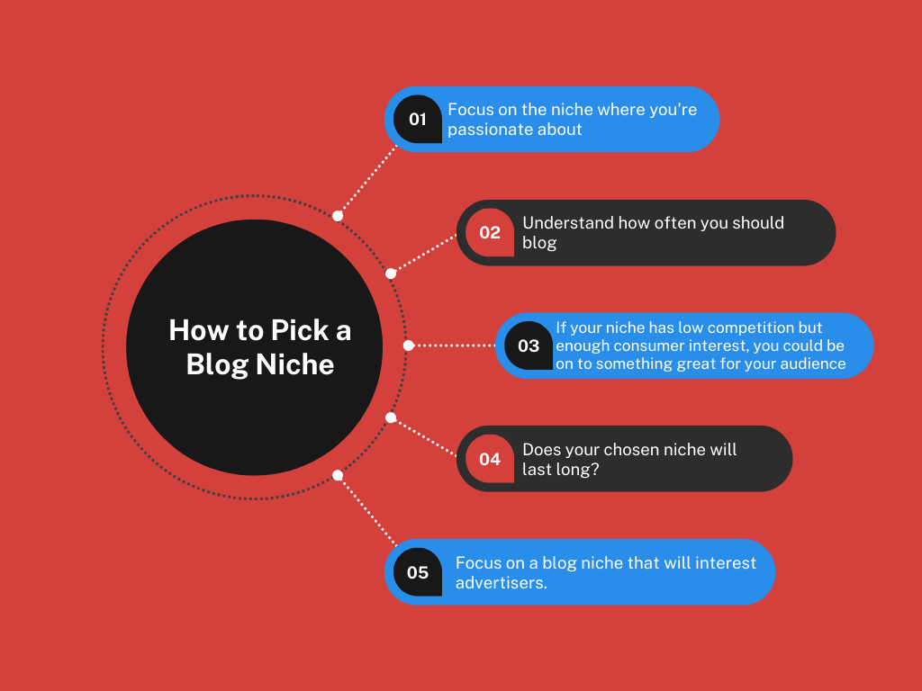 Infographic on how to pick a blog niche