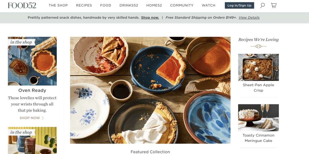Image of Food 52 website