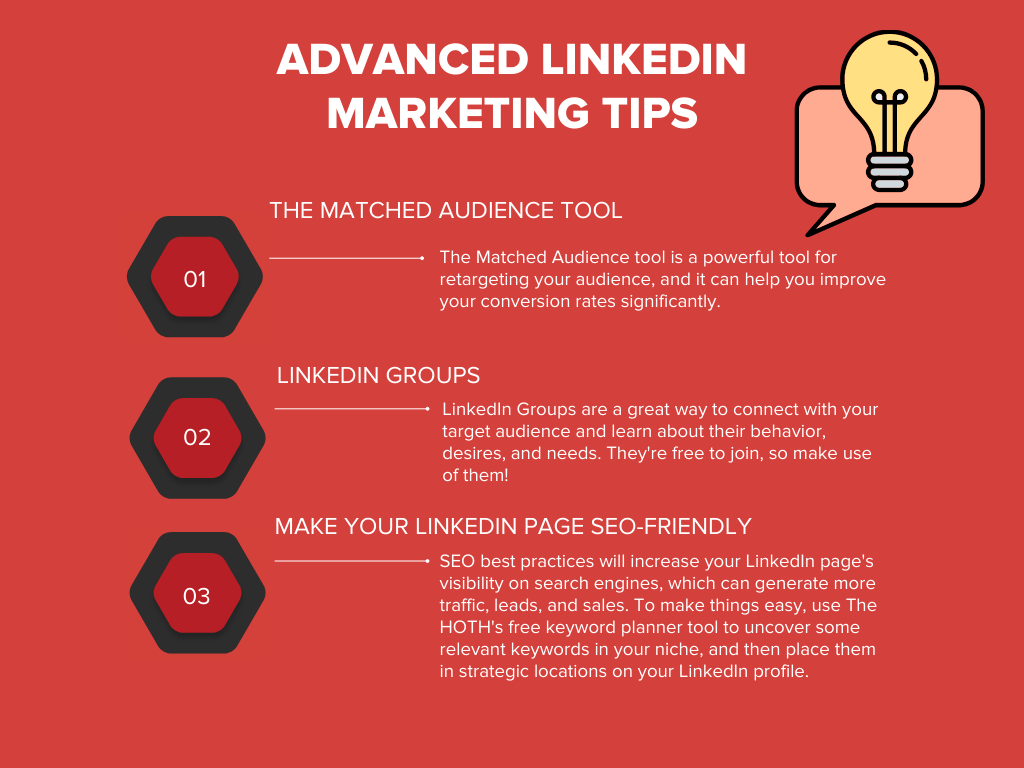Infographic on Advanced LinkedIn Marketing Tips