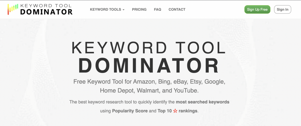 Image of Keyword Denominator Tool homepage