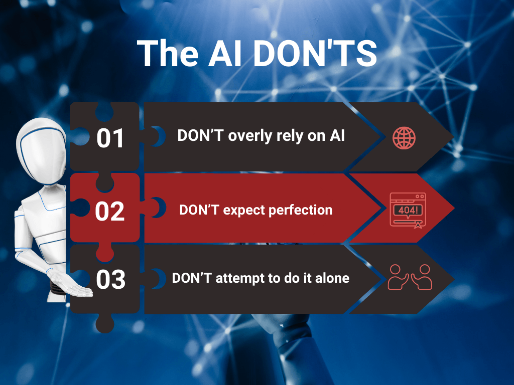 Infographic on AI Don'ts