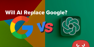 Image of Google logo vs Chat GPT logo