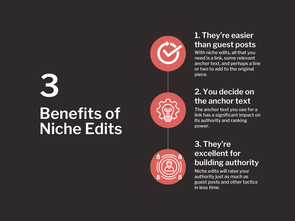 Infographic on Benefits of Niche Edits